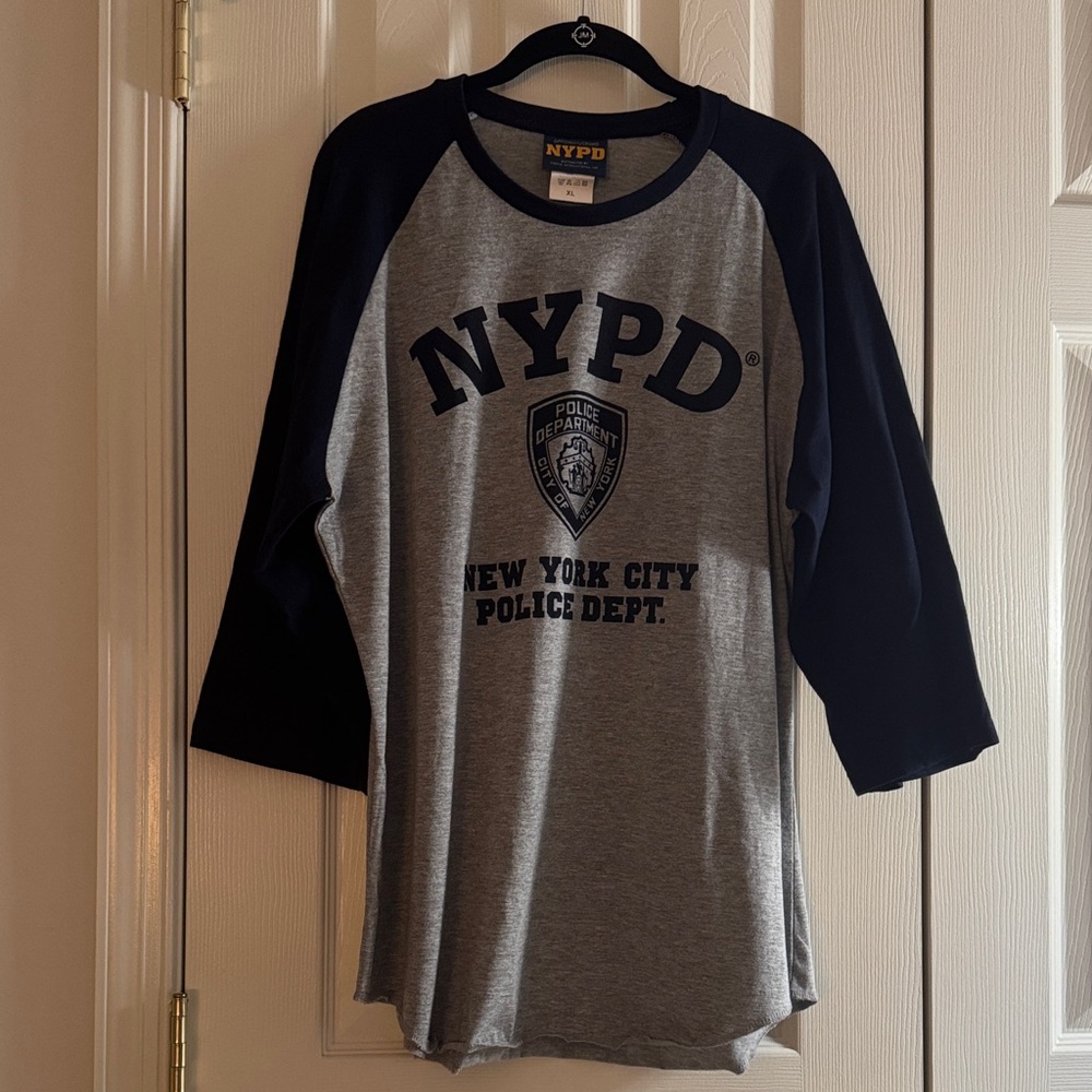 🚓 Official NYPD Raglan Baseball Tee – Size XL